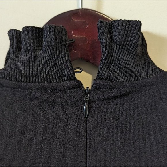 Zara Ruffle Mock Neck Dress Black M Goth - Picture 3 of 6